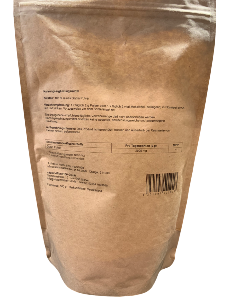 Glycin Pulver 500g