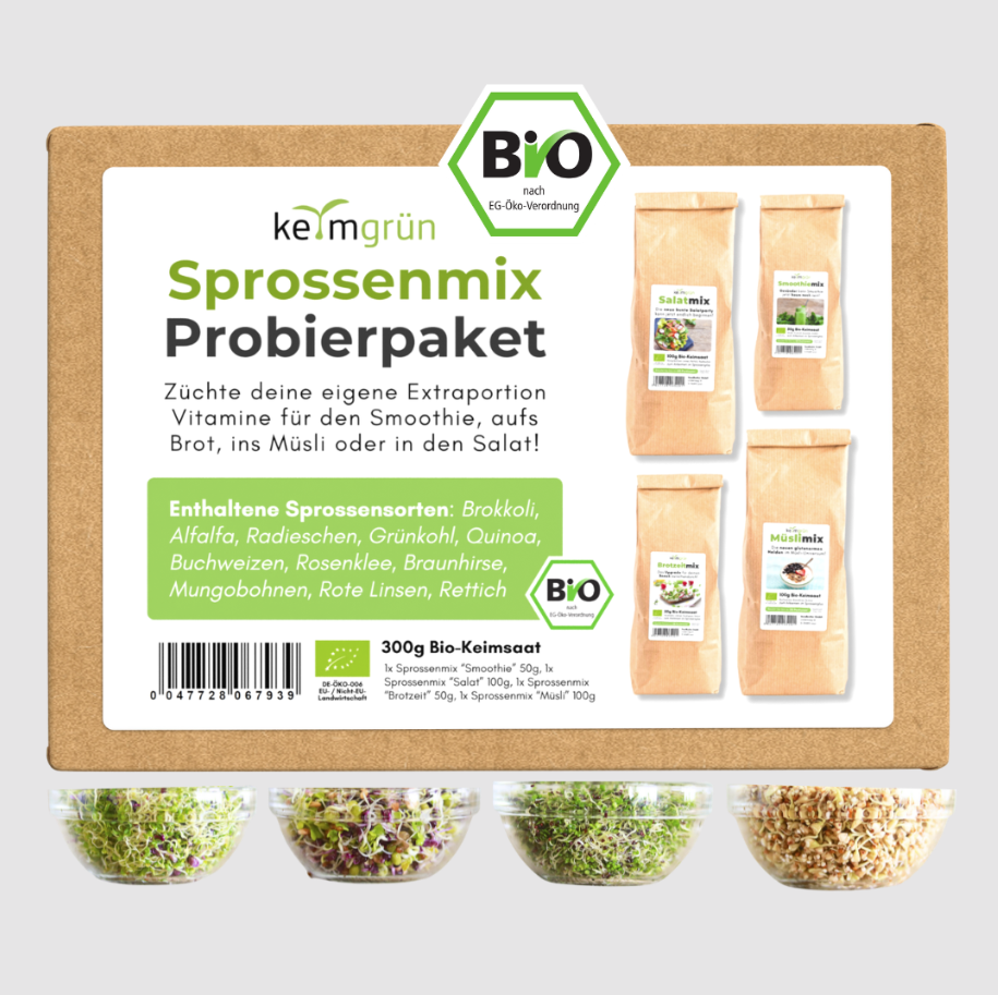 Sprossen Starterparket - Sprossenglas-Set + Sprossen-Mix nach Wahl