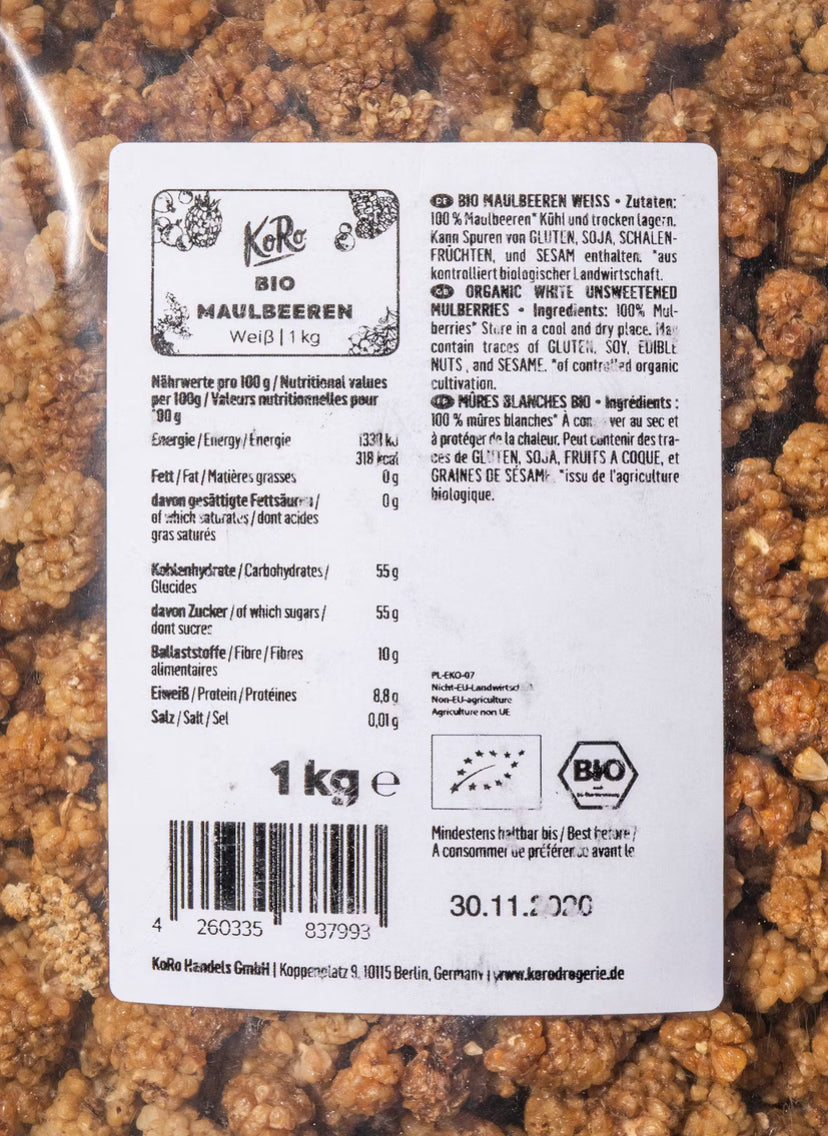 Weisse Bio Maulbeeren 1 kg