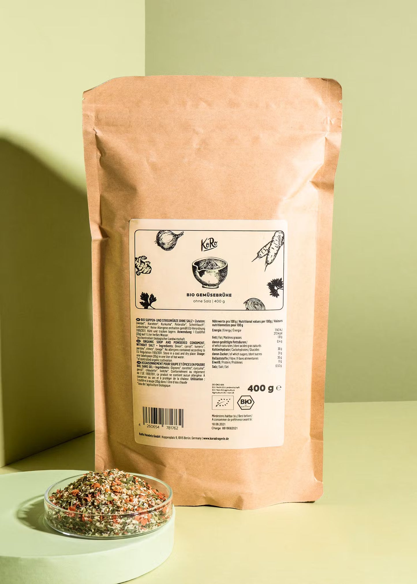 Bio Gemüsebrühe ohne Salz 400g