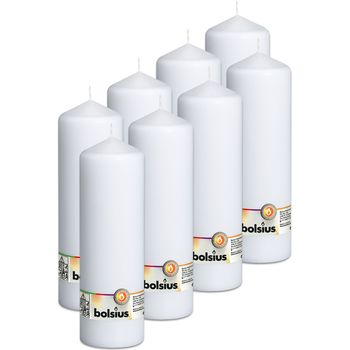 Vegane - 111h Stumpenkerze 250/78mm - Weiß